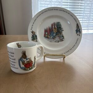WEDGWOOD Peter Rabbit Plate/Mug Set. Beatrix Potter. See Pictures For Details.